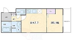 Grange京都岡崎 1DKの間取図画像