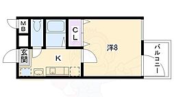 モノ・コモド御前 1Kの間取図画像