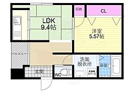 朱雀館 1LDKの間取図画像