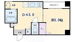 プロスペクト河原町五条 1DKの間取図画像