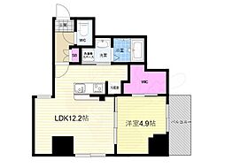 ファステート京都堀川スクエア 1LDKの間取図画像