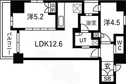 SOHO烏丸 1SLDKの間取図画像
