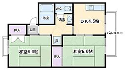 セジュール今原A 2Kの間取図画像