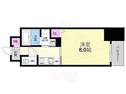 ジョイシティ二条城前 1Kの間取図画像