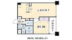 カスタリア壬生 1LDKの間取図画像