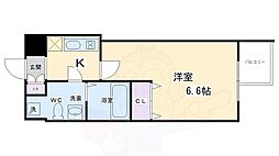プレサンスNEO京都烏丸 1Kの間取図画像