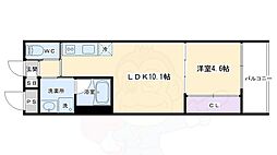 MONOCOMODOWEST 1LDKの間取図画像