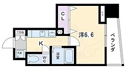 ベラジオ二条城前 1Kの間取図画像