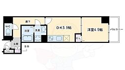 ベラジオ京都西大路2 1DKの間取図画像