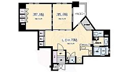 リーガル京都烏丸通り 2LDKの間取図画像