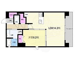 attrice太秦天神川 1LDKの間取図画像