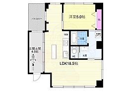 シャリマー西大路 1LDKの間取図画像