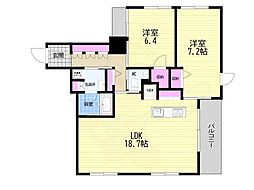 GRANLUXE御所南 2LDKの間取図画像
