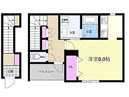 ForestMaison花吉 ワンルームの間取図画像