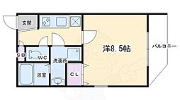 チコーベルメゾン東山 1Kの間取図画像