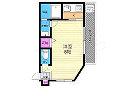 共栄ハイツ ワンルームの間取図画像