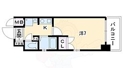 ベラジオ御所東 1Kの間取図画像