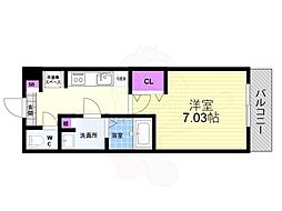 アクエルド京大北 1Kの間取図画像