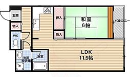 レトロマンション4 1LDKの間取図画像