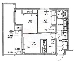 THE RESIDENCE御車道 2LDKの間取図画像