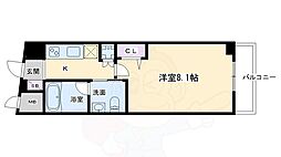 クリスタルグランツ京都高辻 1Kの間取図画像
