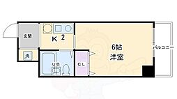 Gloire烏丸五条 ワンルームの間取図画像