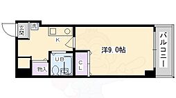 メロディーハイム松原 1Kの間取図画像