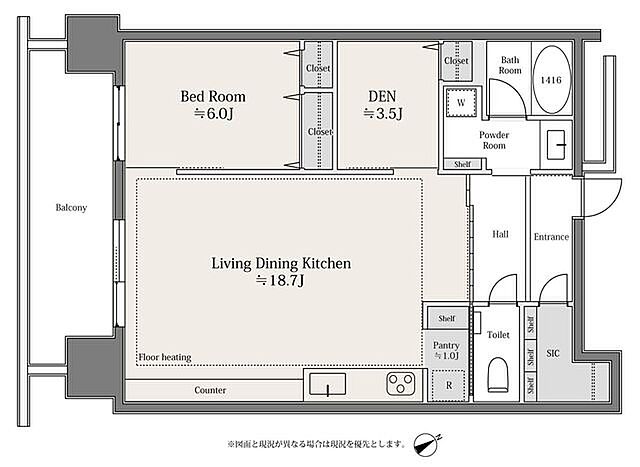 間取り ワテラスタワーレジデンス 20階/-