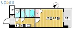 阪急京都本線 上新庄駅 徒歩6分の賃貸マンション 10階1Kの間取り