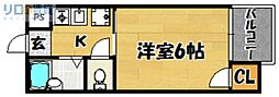 マンション田村 1Kの間取図画像