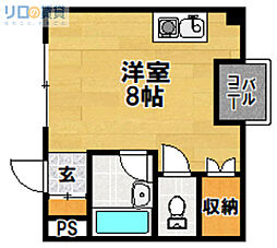 ウエストハイツ ワンルームの間取図画像