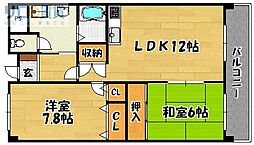 パレス東洋5号館 2LDKの間取図画像