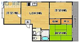 サニーハイツ 3LDKの間取図画像