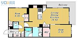 ヘミングウェイ 2LDKの間取図画像