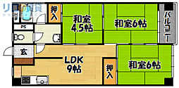 瑞光コーポ 2LDKの間取図画像