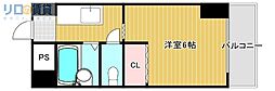 土井グランドマンション 1Kの間取図画像