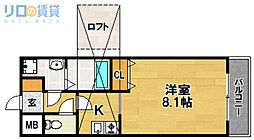 リセス・コート2 1Kの間取図画像