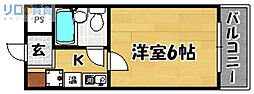 ICHIEI上新庄 1Kの間取図画像