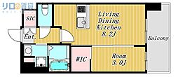 Luxe新大阪VI 1LDKの間取図画像