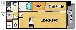 コンフォリア・リヴ淡路 1LDKの間取図画像