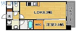 コンフォリア・リヴ淡路 1LDKの間取図画像