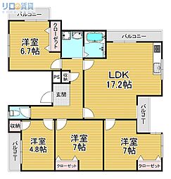 新庄ハイツ 4LDKの間取図画像