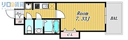 Luxe新大阪SOUTH 1Kの間取図画像
