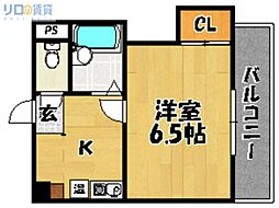 豊里芙蓉ハイツ 1Kの間取図画像