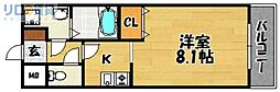 リセス・コート2 1Kの間取図画像
