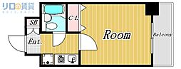 エスリード新大阪第2 1Kの間取図画像