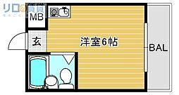 ジオナ柴島3 ワンルームの間取図画像