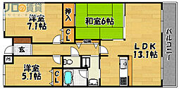 エスポワール豊里 3LDKの間取図画像