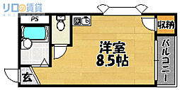 オークヒルズ ワンルームの間取図画像