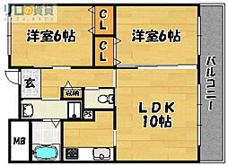 プロスペリテ 2LDKの間取図画像